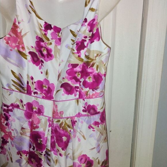 Studio One Pink and White A-Line Midi Dress for Prom - Picture 10 of 12